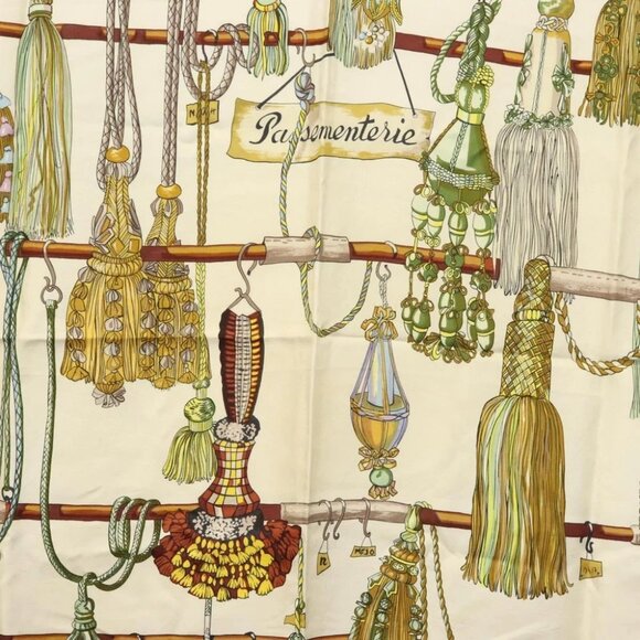 HERMES Carre 90 Scarf ""Pasementerie"" Silk Navy Auth 135492 - Picture 10 of 15